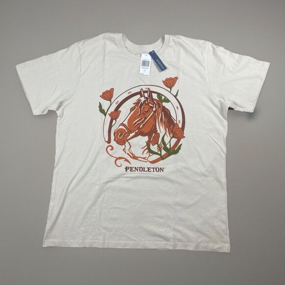 NWT Pendleton graphic Horse Tee Women’s Large - Picture 1 of 4